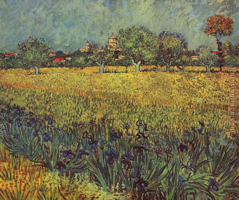 View of Arles with Irises in the Foreground painting - Vincent van Gogh View of Arles with Irises in the Foreground art painting